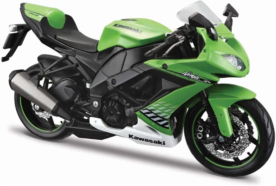 1/12 Kawasaki Ninja ZX-10R Green Diecast Motorcycle Finished Product 10011 - Image 1 of 4