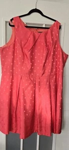 Jessica Howard Dress Size 24W Round Neck Polka Dot Coral Sleeveless  Classy Fun - Picture 1 of 3