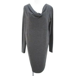 Jil Sander long sleeve knee length tight dress 34 ash gray wool plain Used f0e5e - Picture 1 of 7