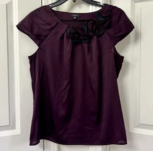 Blusa de seda manga gorra Ann Taylor, talla MP - Imagen 1 de 3