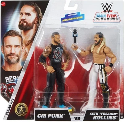 CM Punk & Seth Rollins - WWE Main Event Showdown Series 23 - Brand New - Image 1 of 4