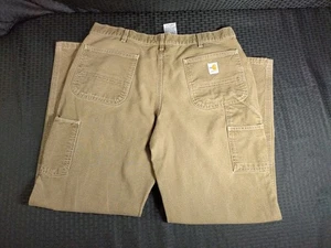 Carhartt FRB159 CAT 2 Flame Resistant Canvas Work Pants, Men's 36x32 Beige - Picture 1 of 9
