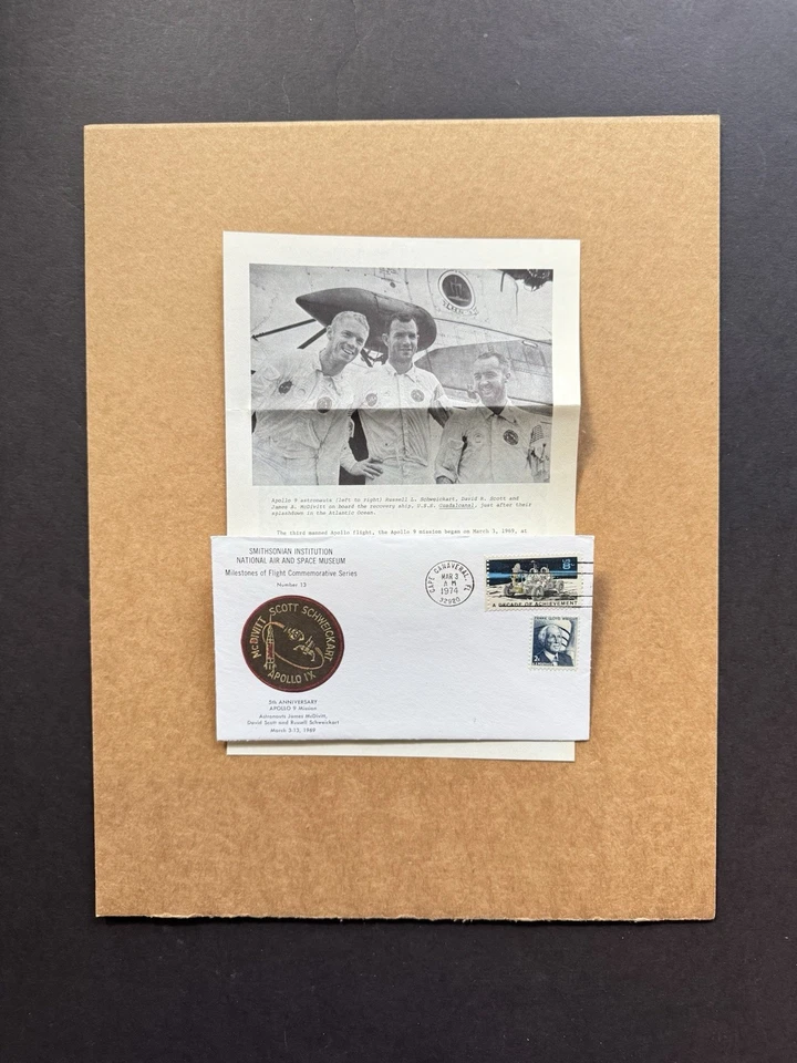 US 1974 Flight Millstone Cover#13 +NASA Apollo 9 Mission +Info Page - Image 1 of 1