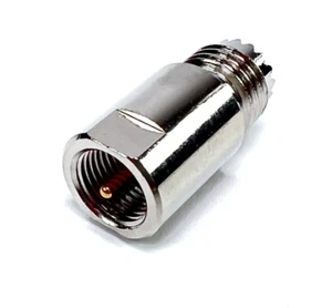 2pcs RF Coax Adapter FME Male Plug to Mini UHF Female Jack Gold Pin Nickle Body - Picture 1 of 6