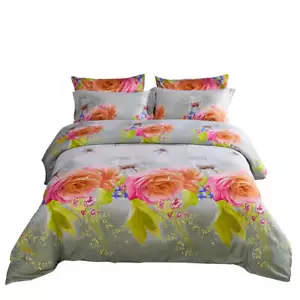 Duvet Cover Set, 6 Piece King size Floral Fitted Bedding by Dolce Mela DM723K - Picture 1 of 12