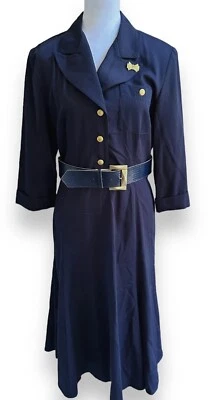 80’s Vtg Danny & Nicole Size 12 flight Attendant Uniform Dress Sailor Military - Image 1 of 4