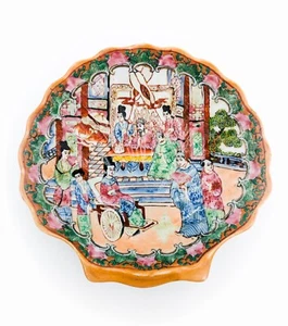 Antike handbemalte Porzellan japanische Famille Rose Muschel Qing Dynastie SELTEN - Bild 1 von 2