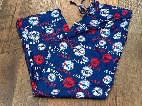 Philadelphia 76ers NBA Men's Royal Allover Print Sleep / Lounge Pants Cover