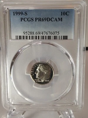 1999S PCGS PR69DCAM 10 CENT DIME - Image 1 of 2