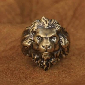 Messing gute Details König der Löwen Ring Biker Punk Schmuck BR109A US 7~15 - Bild 1 von 29
