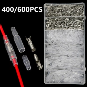 400/600PCS Bullet Terminals Electrical Wire Connectors Brass Insulating Sleeves - Picture 1 of 10