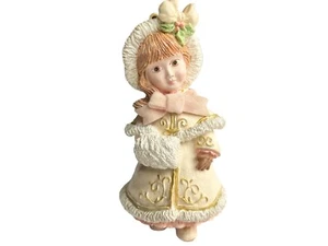 Carlton Cards Heirloom Ornament Blonde Girl Fancy winter coat muff 1998 - Picture 1 of 6