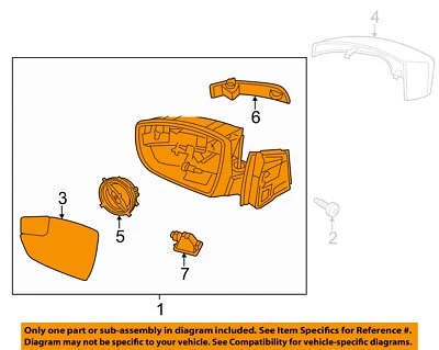 FORD OEM 12-14 Focus Front Door Outside Mirrors-Mirror Assy CM5Z17683C - Image 1 of 2