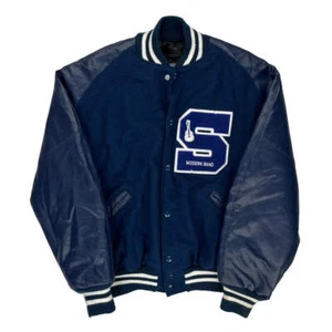 Modern Band Neff Varsity Jacket - XL Blue Polyester - Picture 1 of 8