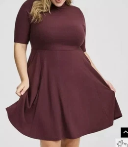 Torrid Mini Super Soft Plush Puff Sleeve Skater Dress Women's Plus Size 3X NWT - Picture 1 of 6