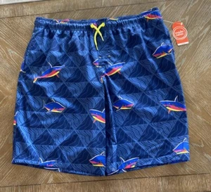 Wonder Nation Boys Quick Dry Swim Trunks Pocket Tropical Shorts XL 14-16 Husky - Picture 1 of 4