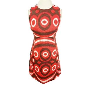 Tory Burch Linen Ikat Sheath Dress Funky Artsy Sleeveless Boho Size 6 - Picture 1 of 8