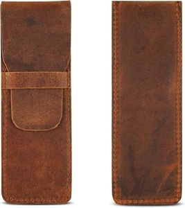 Leather Pen Case, Pen Protector for Fountain Pens, Pen Holder, Pencil Case, Hand - Picture 1 of 9