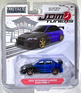 2002 MITSUBISHI LANCER EVOLUTION 7 BLUE JDM Tuners JADA Die Cast 1/64th Scale - Picture 1 of 10