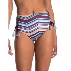 Mossimo Damen Größe: Large Bedruckte Hohe Taille Schnürung Bikinihose MEHRFARBIG - Bild 1 von 5