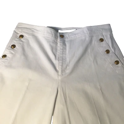 Lauren Ralph Lauren Wide Leg Cotton Pants Trousers Size 14P Petite Gold Tone  - Image 1 of 4
