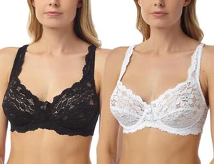 Marlon Lace Bra Full Cup Underwired Non Padded Bras Underwear (1 or 2 PACK) - Picture 1 of 10
