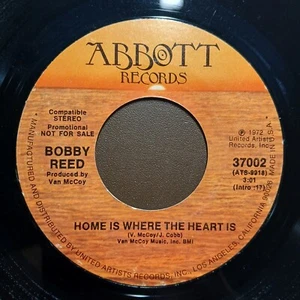 Soul BOBBY REED Home Is Where The Heart Is PROMO 45RPM Record - Imagen 1 de 10