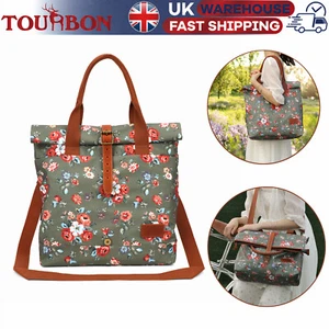 TOURBON Bicycle Rear Rack Pannier Bike Seat Bag Canvas Handbag Shoulder Pack UK - Picture 1 of 18