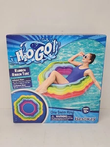 H20 Go Rainbow Ribbon Tube Swim Ring Pool Float NEW Sealed- beach pool lake Po - Picture 1 of 2