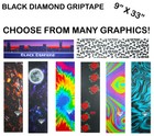 Black Diamond Grip Skateboard Graphic Griptape Sheet 9" x 33" Pro Grip Tape