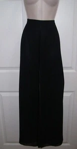 Women's Dressy Black Cocktail Pants Size 14 Long Sheer Fabric Overlay Strips New - Picture 1 of 10