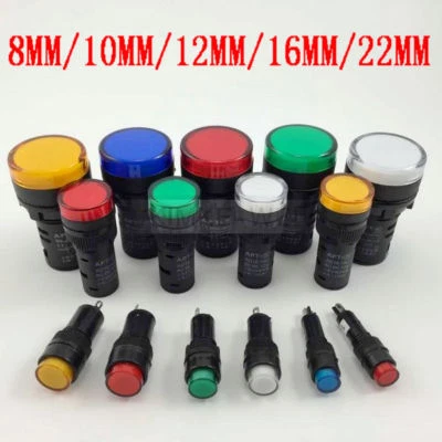 Luz de señal LED lámpara de señal lámpara indicadora luz de control lámpara de advertencia AC/DC nueva - Imagen 1 de 3