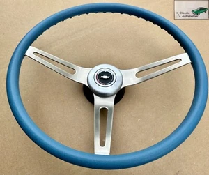 Comfort Grip Steering Wheel Kit Blue Cushion 3spoke Camaro Chevelle Impala Pckup - Picture 1 of 11