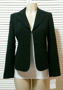 NEW! Kasper Open-Front Black Blazer Jacket Size 4 - Picture 1 of 4