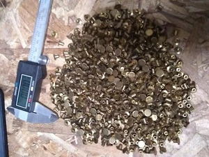 NOS .14x.23" Solid Brass Tubular Brake Rivets Approx 800pcs Full 1lb lots bulk - Picture 1 of 6