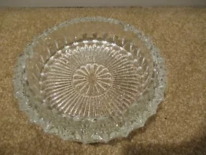 Cenicero vintage corte cristal de plomo transparente redondo pesado 7" de ancho - Imagen 1 de 8