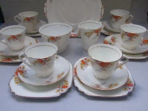 Vintage Victoria C & E Bone China England Tea Set 21 Pieces 1930's Collectables - Picture 1 of 12