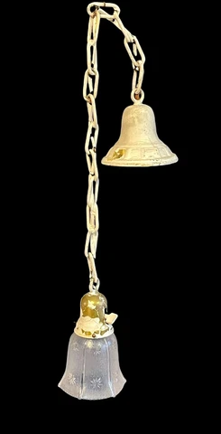 Antique Brass & Glass Art Deco Bathroom Hanging Ceiling Pendant light Fixture Cover