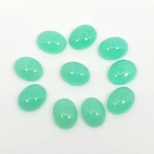 16.72ct Oval 9x7mm Green-Blueish Natural Australian Chrysoprase Gem Grade qty 10 - Picture 1 of 6