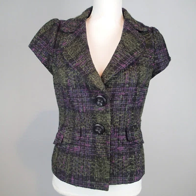 CLASSIQUES ENTIER talla s, TOP, BLAZER, MANGA CORTA lana bl verde púrpura negro i9 Foto 1 de 4