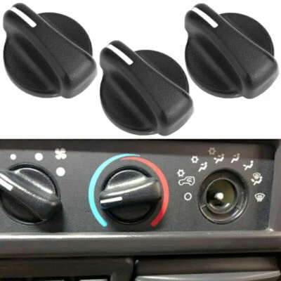 3PCS Heater A/C Blower Fan Speed Control Knob Fits 99-06 Wrangler TJ Blk S11 - Image 1 of 4
