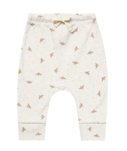 Quincy Mae Jogger Pants Girls Size 4 - 5 Y Doves Drawstring Bird Elastic Waist - Picture 1 of 6