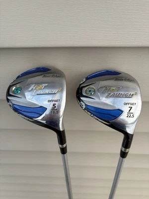 Juego de madera de calle Tour Edge Hot Launch 5 y 7 mano derecha grafito senior flexible JUSTO Foto 1 de 4