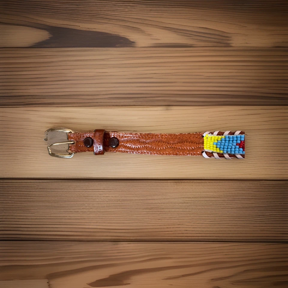 Cinturón occidental con cuentas motivo Thunderbird para niños pequeños/niños. Colorido. 25 in x 2 in Foto 1 de 4