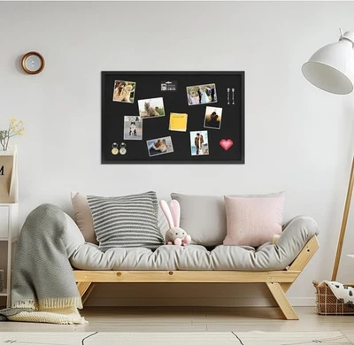 SKL Products Black Cork Board - 30" x 20" Large, Framed Bulletin Boards - Image 1 of 4