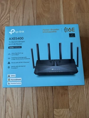 TP-Link Archer AXE5400 Tri-Band 6-Stream Mesh Wi-Fi 6E Router 6 Ghz Band ™ - Image 1 of 2
