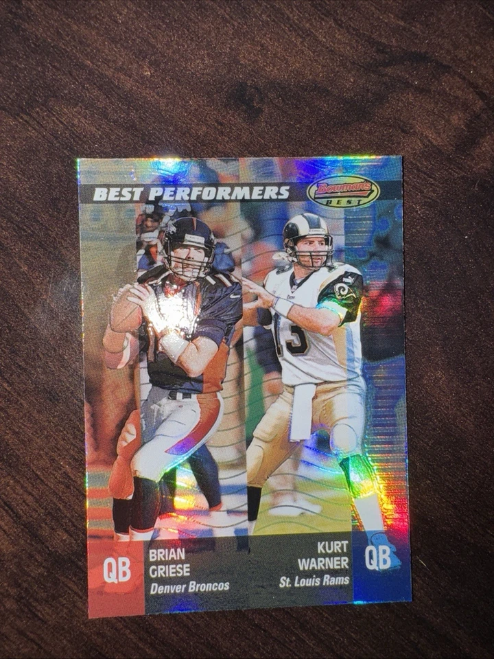 2001 TOPPS BOWMANS BEST PERFORMERS #98 KURT WARNER BRIAN GRIESE REFRACTOR - Image 1 of 1