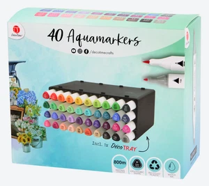 DécoTime 40er Twinmarker Set doppelte Spitze Aquarellmarker Box - Bild 1 von 2