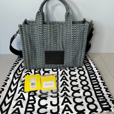 Marc Jacobs Sun Faded Denim Monogram Tote Bag Medium Crossbody Strap - Image 1 of 4