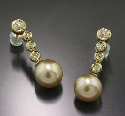 *LUXUS* Südseeperlen Brillant Ohrhänger  11,0 mm AAAA 750 Gold Wert 7.290 Euro - Bild 1 von 4